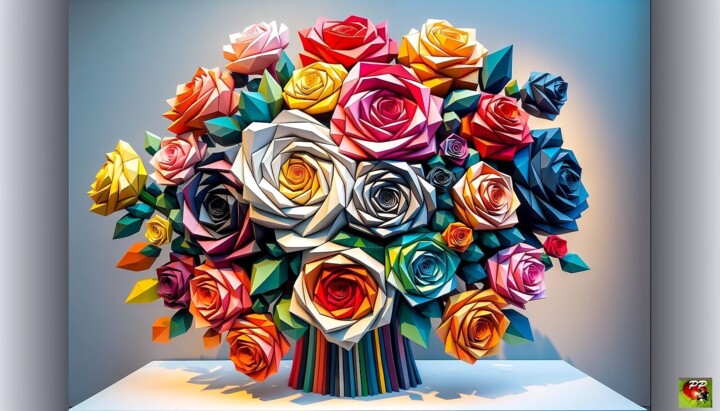 BOUQUET DE ROSES CUBISTE 2